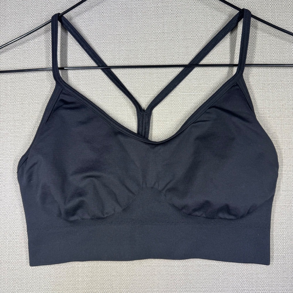 Gymshark Womens Sweat Seamless Sports Bra Black Size Small